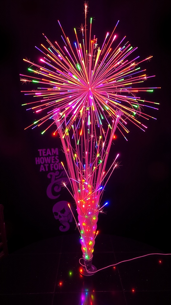 A colorful firework centerpiece with LED lights