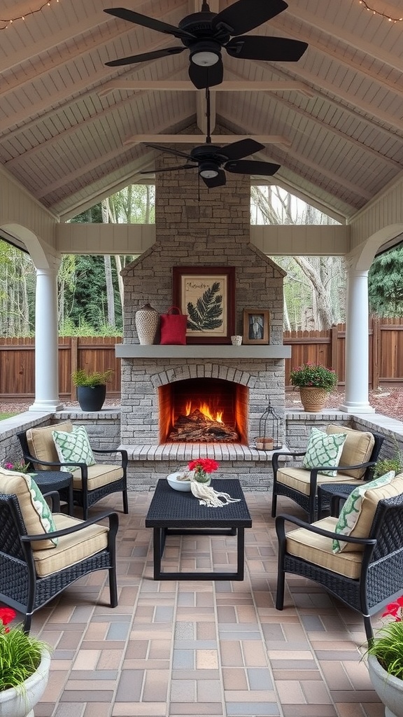 21 Cozy Outdoor Covered Patios with Fireplaces for Ultimate Comfort
